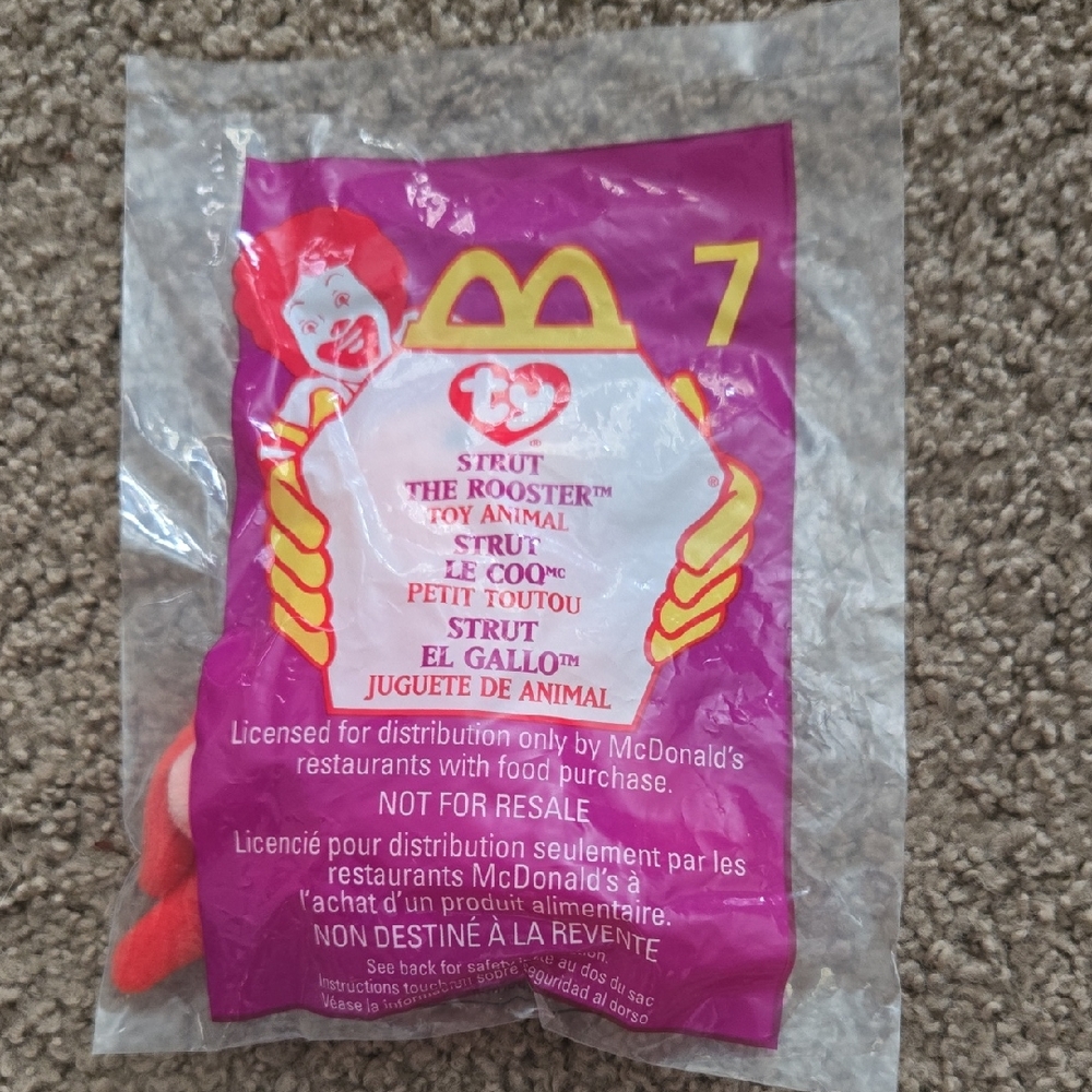 NWT McDonald's TY Beanie Baby Strut the Rooster